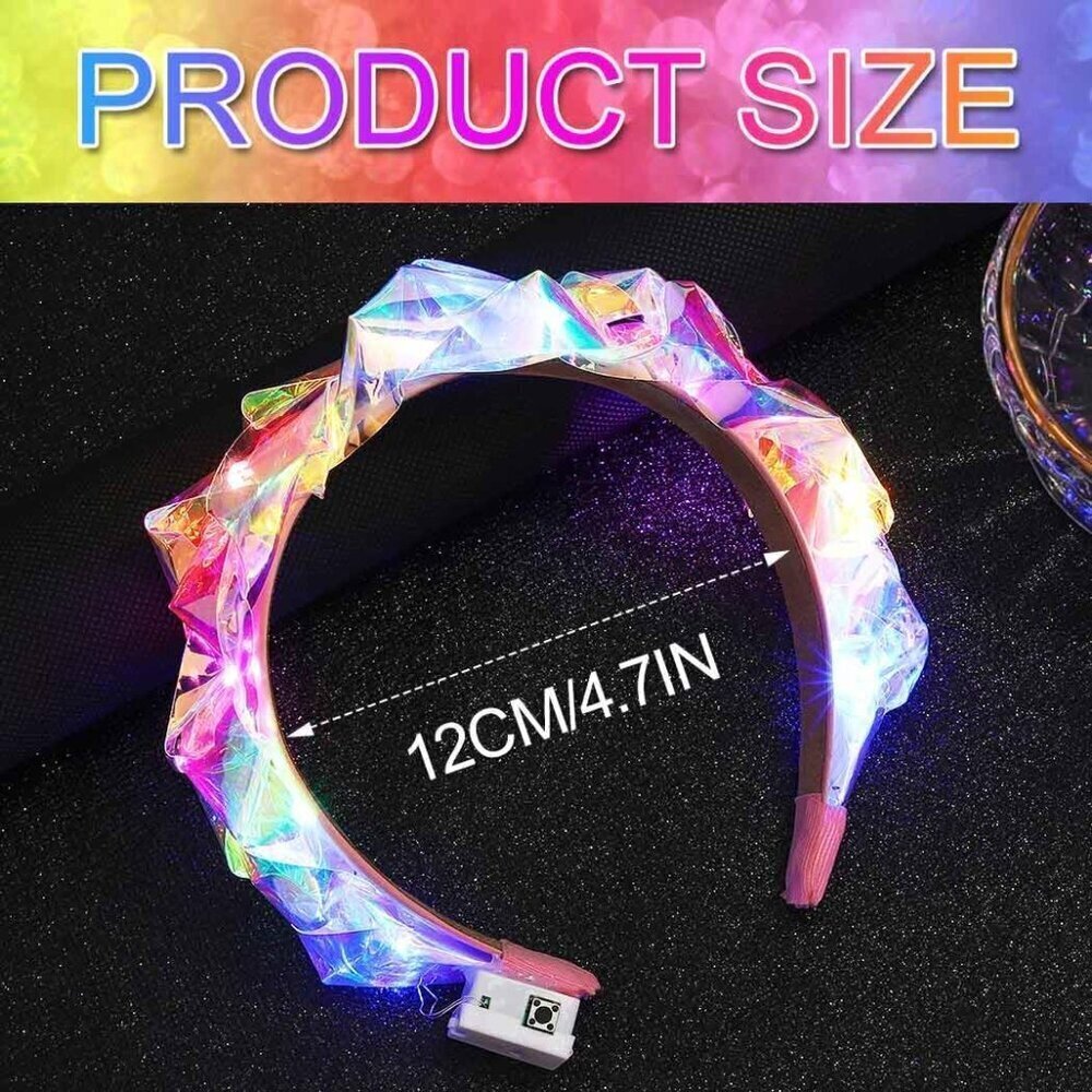 Light Up Headband LED Costume Hair Accessories for Women Rave Party - Picture 5 of 6
